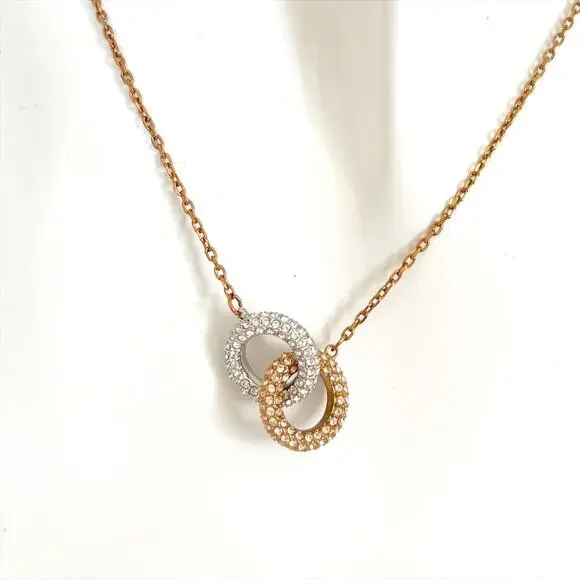 Swarovski Gold and Silver Interlocking Necklace - Picture 9 of 10